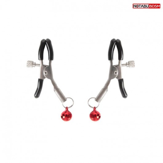 Серебристые зажимы на соски с шариками - Notabu - купить с доставкой в Архангельске