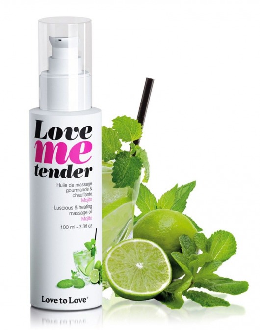 Съедобное согревающее массажное масло Love Me Tender Mojito с ароматом мохито - 100 мл. - Love to Love - купить с доставкой в Архангельске