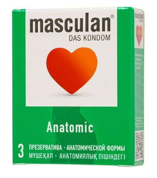 Презервативы анатомической формы Masculan Anatomic - 3 шт. - Masculan - купить с доставкой в Архангельске