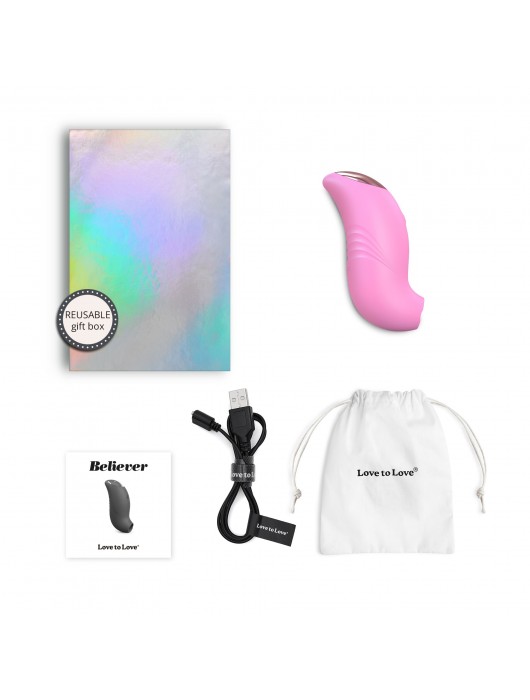 Розовый вакуум-волновой стимулятор Believer - Love to Love