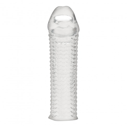 Текстурированная насадка на пенис Clear Textured Penis Enhancing Sleeve Extension - 16,5 см. - BlueLine - в Архангельске купить с доставкой