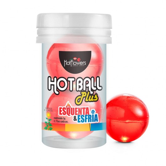 Лубрикант на масляной основе Hot Ball Plus с охлаждающе-разогревающим эффектом (2 шарика по 3 гр.) - HotFlowers - купить с доставкой в Архангельске
