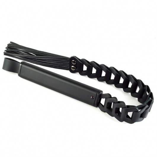 Черная кожаная плеть «Клеопатра» - 62 см. - Sitabella - купить с доставкой в Архангельске