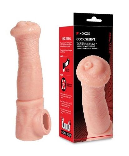 Телесная фантазийная насадка на член Cock Sleeve Size L - KOKOS - в Архангельске купить с доставкой