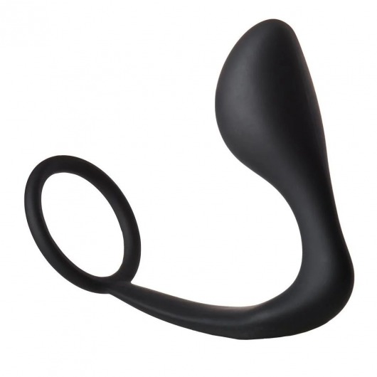Черное эрекционное кольцо с анальной пробкой Anal Plug With Cockring - Dream Toys - в Архангельске купить с доставкой