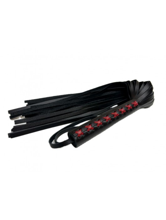 Кожаная плеть Sex Game с красным плетением на рукояти - 57 см. - БДСМ Арсенал - купить с доставкой в Архангельске