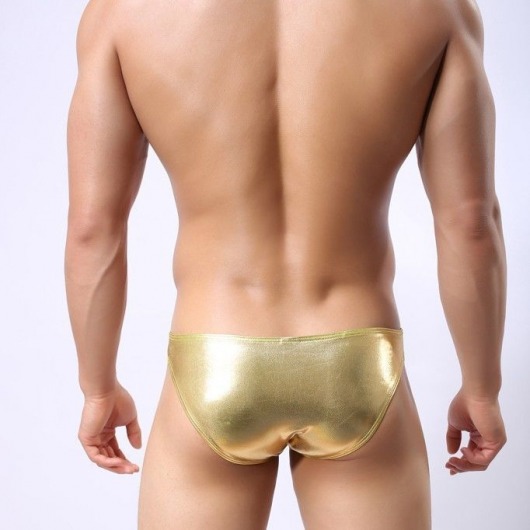 Золотистые мужские трусы-слипы - WowHomme купить с доставкой