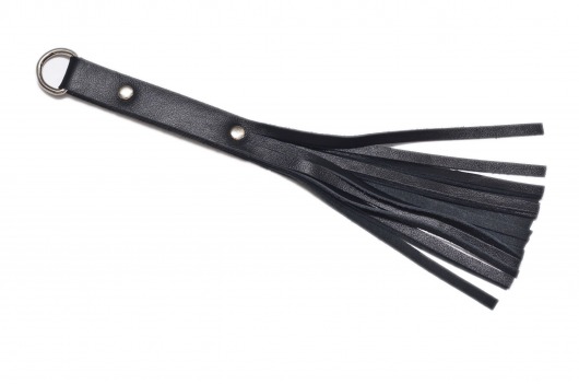 Черная кожаная мини-плеть - 27 см. - Лунный свет - купить с доставкой в Архангельске
