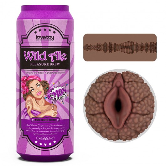 Коричневый мастурбатор-вагина Pleasure Brew Masturbator-Wild Ale в банке - Lovetoy - в Архангельске купить с доставкой