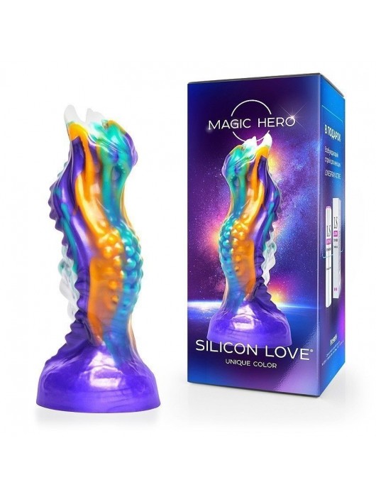 Яркий фантазийный фигурный фаллоимитатор - 22 см. - Bior toys