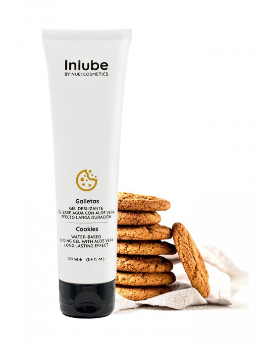 Лубрикант на водной основе Nuei Inlube с алоэ вера и ароматом печенья - 100 мл. - Nuei cosmetics - купить с доставкой в Архангельске