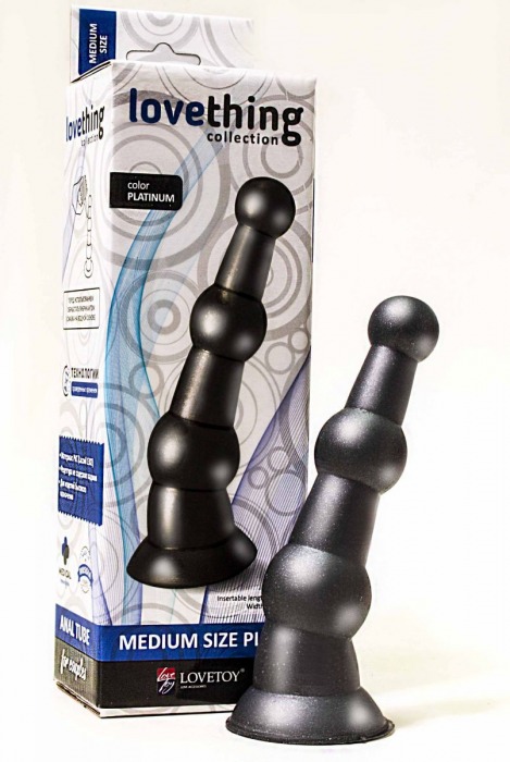 Анальная пробка платинового цвета с изгибом - 15 см. - LOVETOY (А-Полимер)