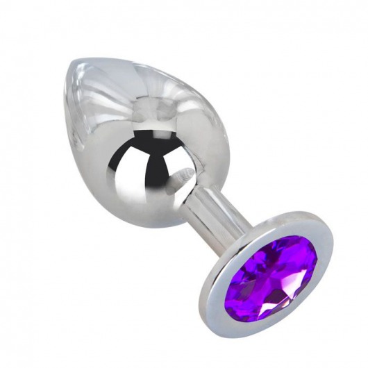 Большой плаг из стали с фиолетовым кристаллом Violet Dream - 9,5 см. - Erotic Fantasy - купить с доставкой в Архангельске