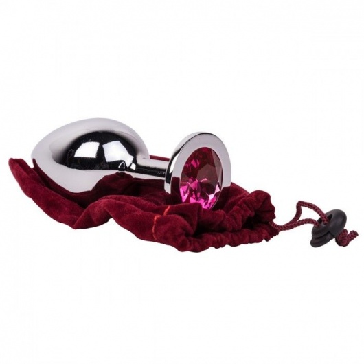 Большой стальной плаг с розовым кристаллом Pink Bubble Gum - 9,5 см. - Erotic Fantasy - купить с доставкой в Архангельске