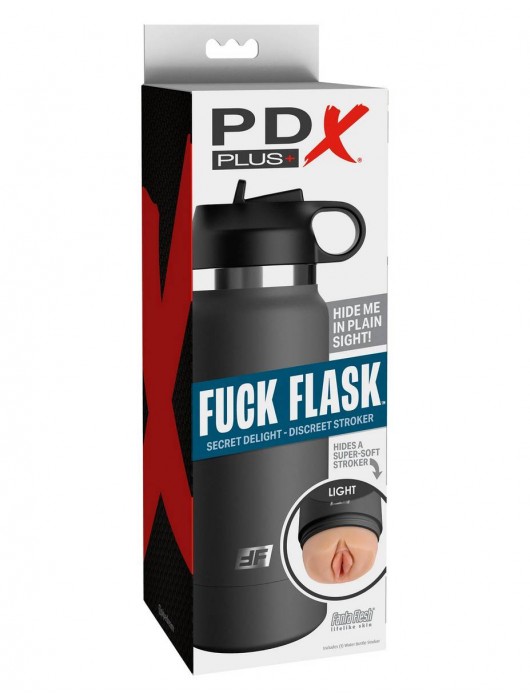 Серый мастурбатор в виде бутылки F*ck Flask - Pipedream - в Архангельске купить с доставкой