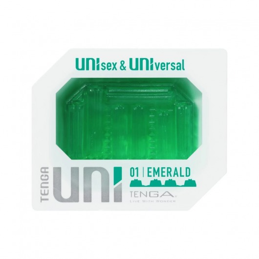 Зеленый мастурбатор-стимулятор Tenga Uni Emerald - Tenga - в Архангельске купить с доставкой