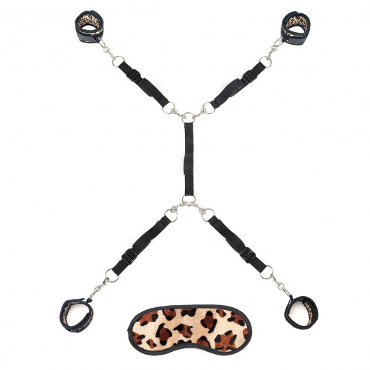 Леопардовая фиксация на матрас для рук и ног Classic Bedspreader - Lux Fetish - купить с доставкой в Архангельске
