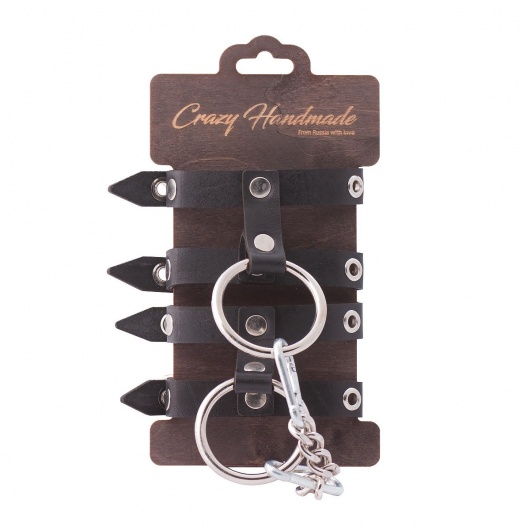 Черные однослойные наручники из натуральной кожи - Crazy Handmade - купить с доставкой в Архангельске