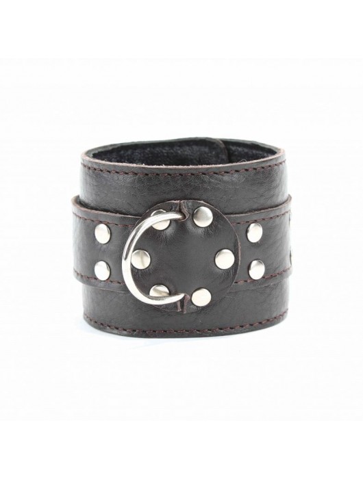 Коричневые оковы из мягкой кожи на металлической цепочке - БДСМ Арсенал - купить с доставкой в Архангельске