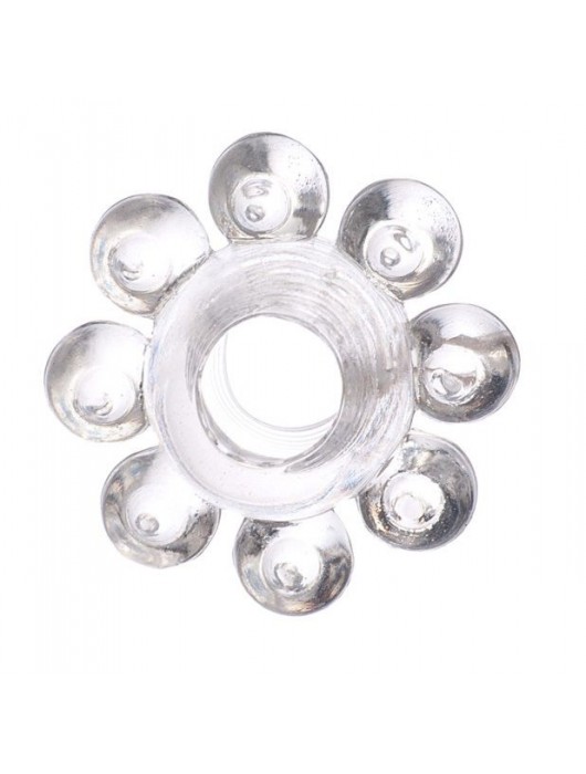 Прозрачное гелевое эрекционное кольцо-цветок - Toyfa Basic - в Архангельске купить с доставкой