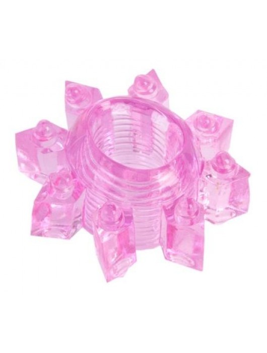 Розовое гелевое эрекционное кольцо-звезда - Toyfa Basic - в Архангельске купить с доставкой