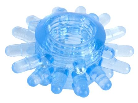 Голубая гелевая насадка с шипиками - Toyfa Basic - в Архангельске купить с доставкой