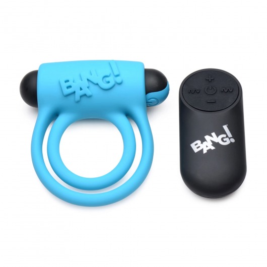 Голубое эрекционное виброкольцо 28X Remote Control Vibrating Cock Ring   Bullet - XR Brands - в Архангельске купить с доставкой