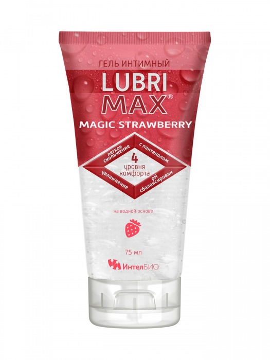 Интимный гель-смазка на водной основе Lubrimax Magic Strawberry - 75 мл. - ИнтелБИО - купить с доставкой в Архангельске