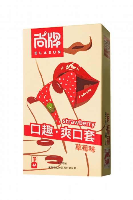 Презервативы Elasun Strawberry с аромато клубники - 10 шт. - Elasun - купить с доставкой в Архангельске