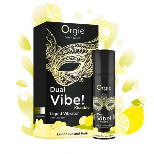 Съедобный жидкий вибратор Dual Vibe! со вкусом лимонного джина с тоником - 15 мл. - ORGIE - купить с доставкой в Архангельске
