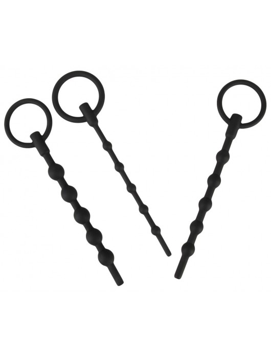 Набор из 3 черных силиконовых уретральных стимуляторов Training Set - Orion - купить с доставкой в Архангельске