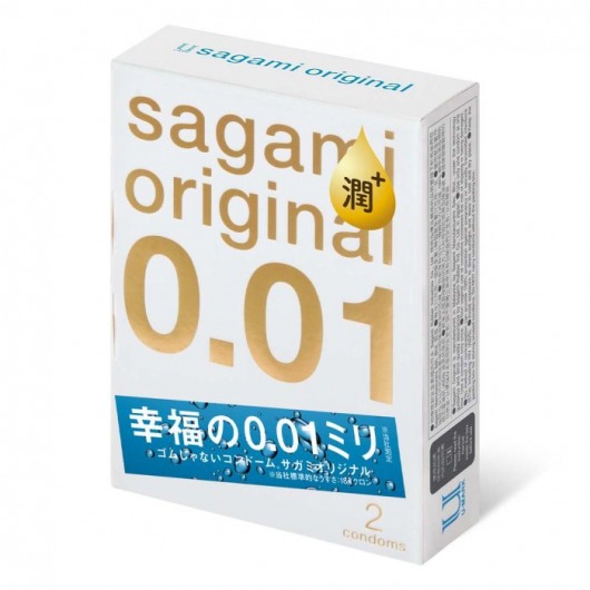 Увлажнённые презервативы Sagami Original 0.01 Extra Lub - 2 шт. - Sagami - купить с доставкой в Архангельске