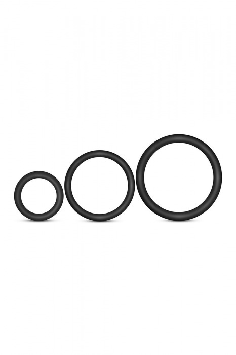 Набор из 3 черных эрекционных колец Cock Ring Set - Blush Novelties - в Архангельске купить с доставкой