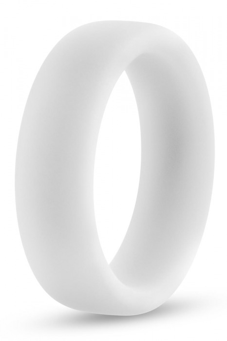 Белое люминесцентное эрекционное кольцо Silicone Glo Cock Ring - Blush Novelties - в Архангельске купить с доставкой