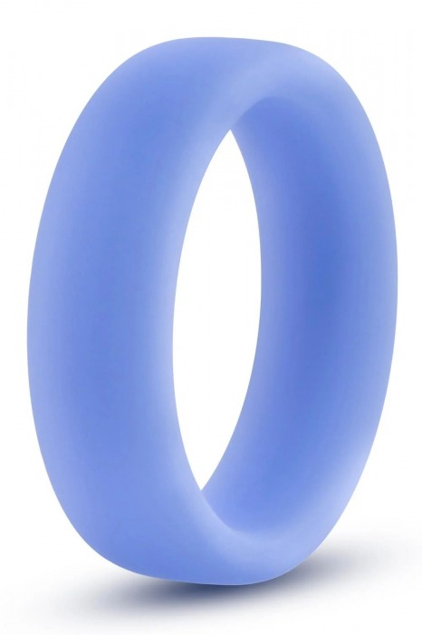 Голубое люминесцентное кольцо Silicone Glo Cock Ring - Blush Novelties - в Архангельске купить с доставкой