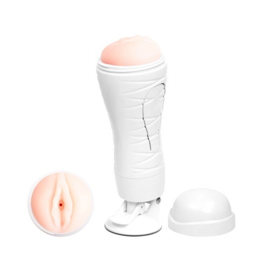 Мастурбатор-вагина Flora White с присоской и 12 режимами вибрации - Baile - в Архангельске купить с доставкой