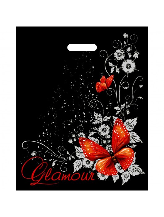Черный пакет Glamour с вырубной ручкой (38х47 см) - Сима-Ленд - купить с доставкой в Архангельске