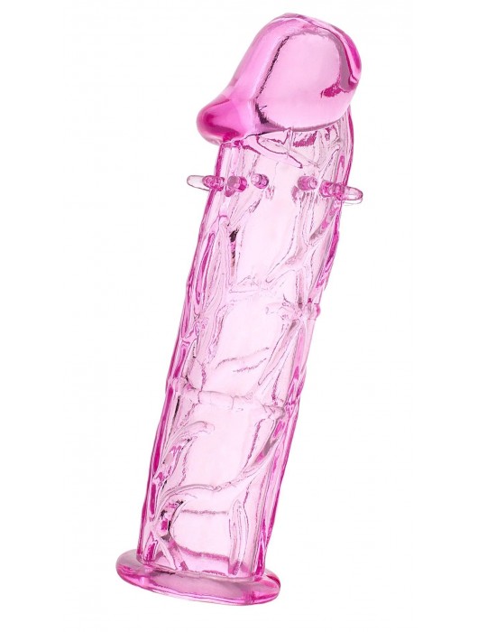 Розовая насадка фаллической формы - 12,5 см. - A-toys - в Архангельске купить с доставкой