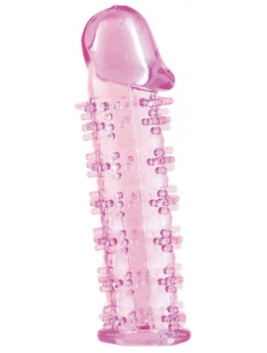 Розовая насадка на пенис с шипами - 12,5 см. - A-toys - в Архангельске купить с доставкой