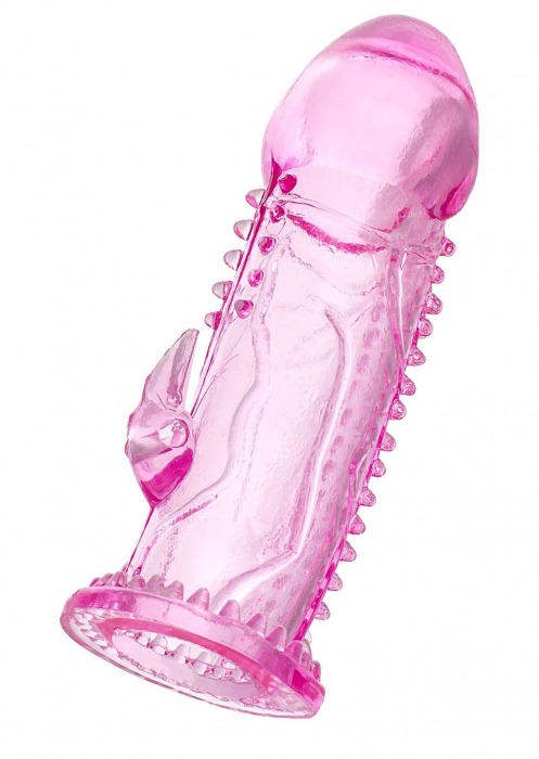 Розовая насадка на пенис с шипиками и коготком - 13,5 см. - A-toys - в Архангельске купить с доставкой