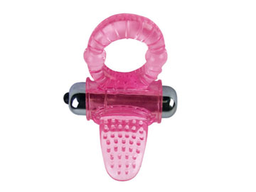 Эрекционное кольцо с вибростимулятором клитора в форме язычка - Baile - в Архангельске купить с доставкой