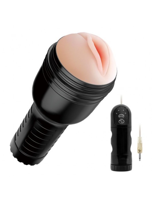 Мастурбатор-вагина с 4 уровнями вибрации и выносным пультом - Baile - в Архангельске купить с доставкой