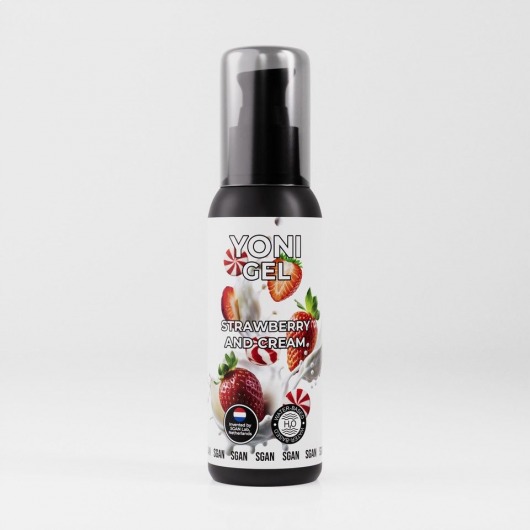 Лубрикант для орального секса SGAN со вкусом клубники со сливками - 100 мл. - SGAN - купить с доставкой в Архангельске