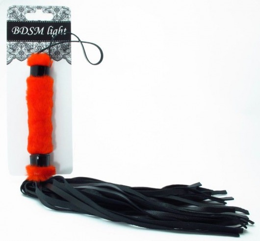 Нежная плеть с красным мехом BDSM Light - 43 см. - БДСМ Арсенал - купить с доставкой в Архангельске