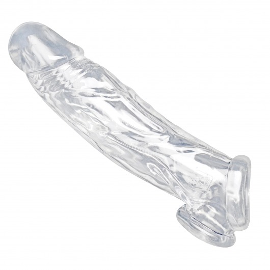 Прозрачная насадка для увеличения члена Realistic Clear Penis Enhancer and Ball Stretcher - 20,3 см. - XR Brands - в Архангельске купить с доставкой