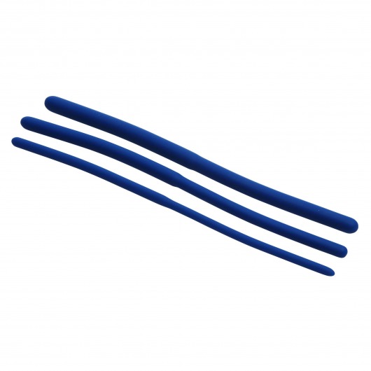 Набор из 3 синих силиконовых уретральных расширителей Invasion Silicone Urethral Sound Trainer Set - XR Brands - купить с доставкой в Архангельске