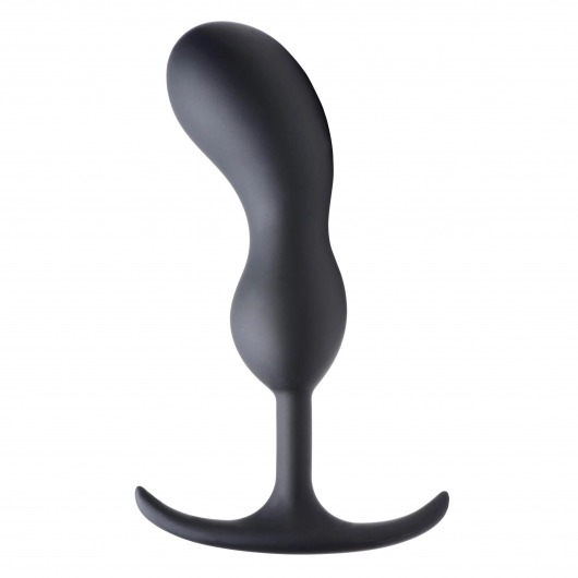 Черный массажер простаты с утяжелителями Premium Silicone Weighted Prostate Plug Large - 18,8 см. - XR Brands - в Архангельске купить с доставкой