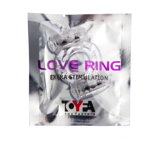 Прозрачное виброкольцо с двумя вибропульками - Toyfa Basic - в Архангельске купить с доставкой