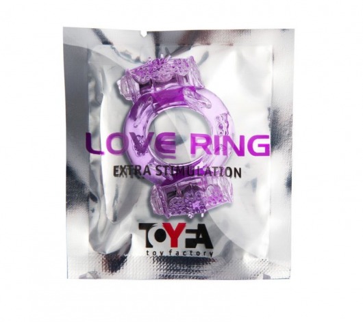 Фиолетовое виброкольцо с двумя вибропульками - Toyfa Basic - в Архангельске купить с доставкой