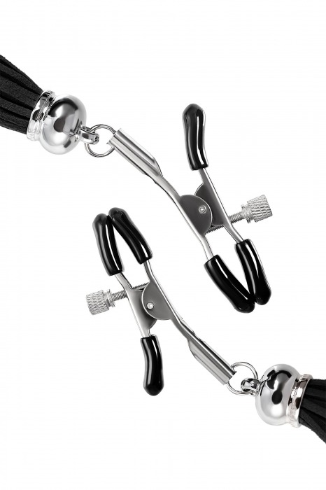 Зажимы на соски «Прищепки» с черными кисточками из замши - Pecado - купить с доставкой в Архангельске